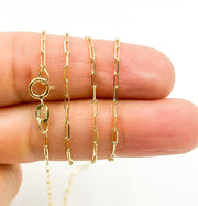 14K Solid Gold Paperclip Chain